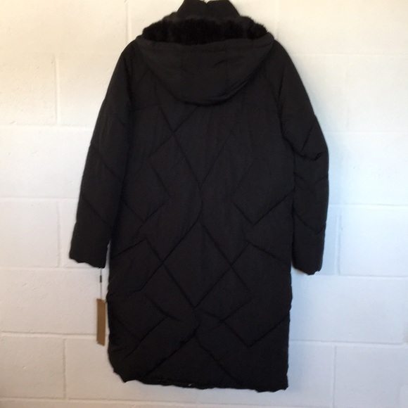 Donna Karan Small long black coat gold buttons knee length coat - Picture 2 of 15